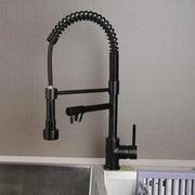Kitchen Faucet with Extractable Shower, Stainless Steel and Black Brass, YD/201 Kitchen Faucets Default Title Alessandro Design
