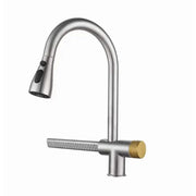 Kitchen Faucet with Extractable Shower Stainless Steel Silver With Waterfall Function YB1500S Kitchen Faucets Default Title Alessandro Design