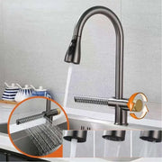 Kitchen Faucet with Extractable Shower Stainless Steel Silver With Waterfall Function YB1500S Kitchen Faucets Default Title Alessandro Design