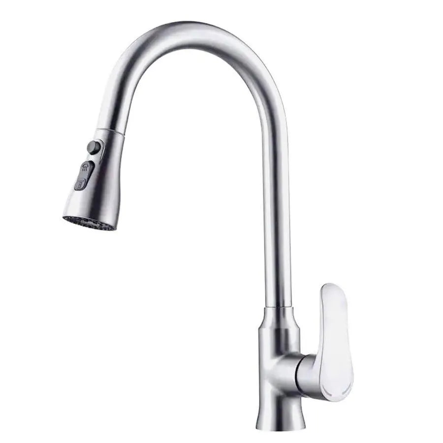 Kitchen Faucet with Extractable Shower Stainless Steel ZY1014 Kitchen Faucets Default Title Alessandro Design