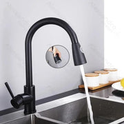 Kitchen Faucet with Extractable Shower, SUS304 Stainless Steel, Black, HS003 Kitchen Faucets Default Title Alessandro Design