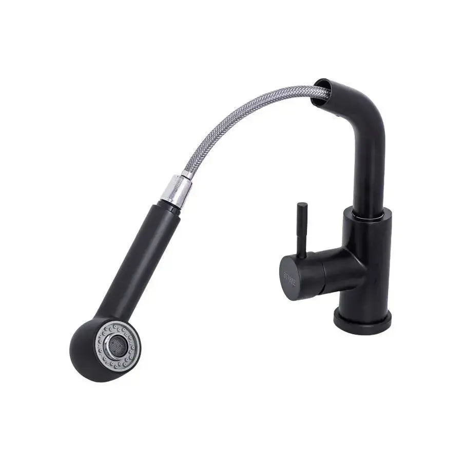 Kitchen Faucet with Extractable Shower, SUS304 Stainless Steel, Black, HS004 Kitchen Faucets Default Title Alessandro Design
