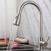 Kitchen Faucet with Extractable Shower, SUS304 Stainless Steel, Satin, CF017 Kitchen Faucets Default Title Alessandro Design