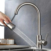 Kitchen Faucet with Extractable Shower, SUS304 Stainless Steel, Satin, CF017 Kitchen Faucets Default Title Alessandro Design