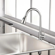 Kitchen Faucet with Extractable Shower, SUS304 Stainless Steel, Satin, CF017 Kitchen Faucets Default Title Alessandro Design
