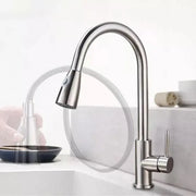 Kitchen Faucet with Extractable Shower, SUS304 Stainless Steel, Satin, CF018 Kitchen Faucets Default Title Alessandro Design