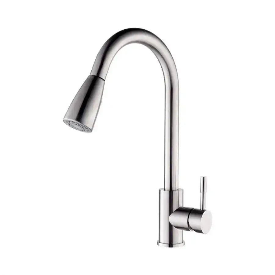 Kitchen Faucet with Extractable Shower, SUS304 Stainless Steel, Satin, CF018 Kitchen Faucets Default Title Alessandro Design