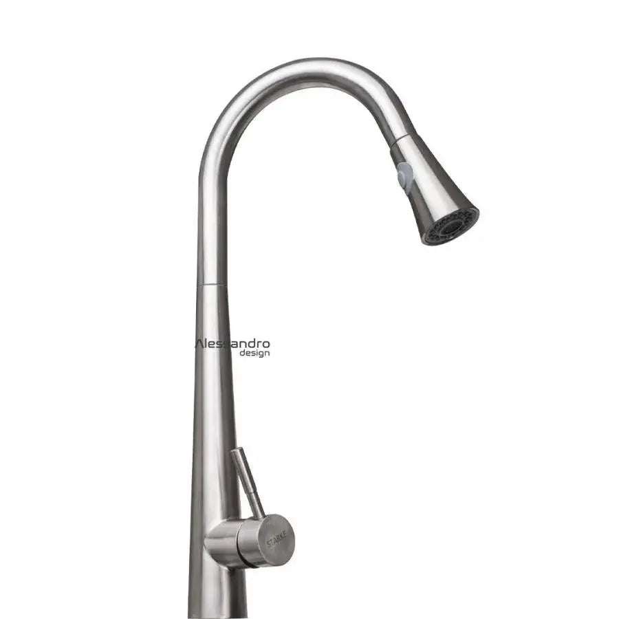 Kitchen Faucet with Extractable Shower, SUS304 Stainless Steel, Satin, CF021 Kitchen Faucets Default Title Alessandro Design