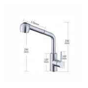 Kitchen faucet with pull-out shower Starke CF019, single lever, stainless steel, ceramic cartridge, satin finish Kitchen Faucets Default Title Alessandro Design