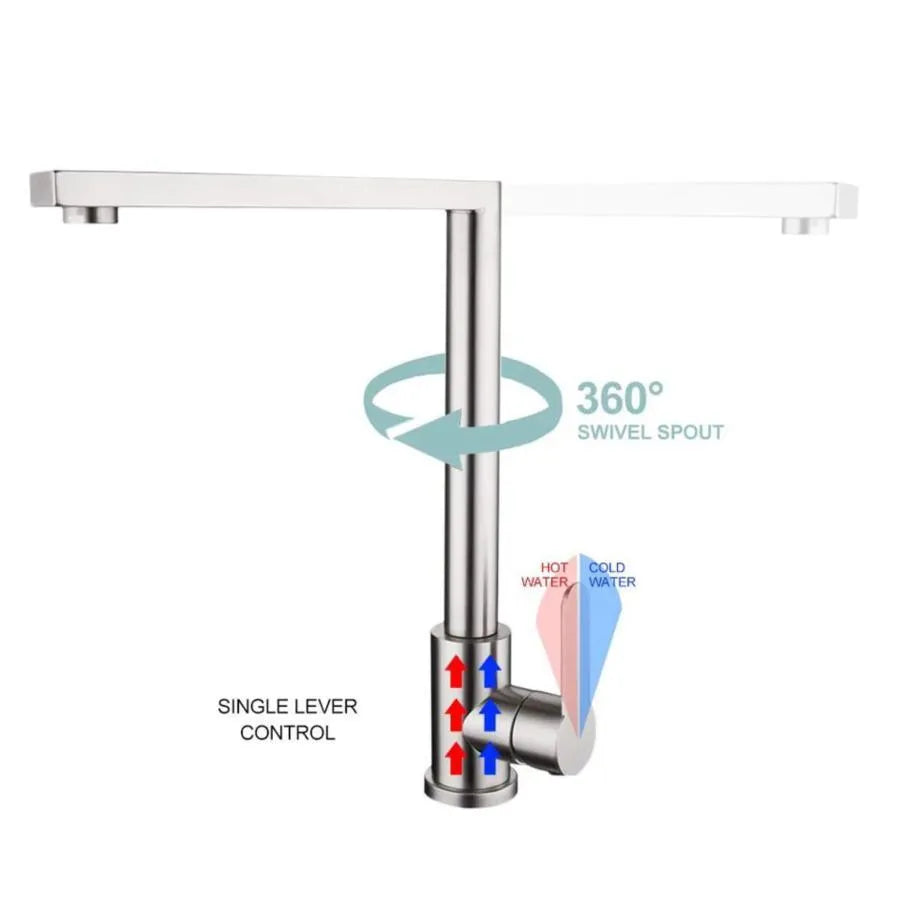 Stainless Steel Kitchen Faucet Silver Kitchen Faucets Default Title Alessandro Design