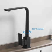 Single-lever Kitchen Faucet Pivoting Spout Ceramic Cartridge Stainless Steel Black Satin Connections Fixing Kit Included HS002 Kitchen Faucets Default Title Alessandro Design