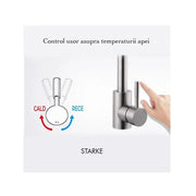 Single lever kitchen faucet Pivoting faucet Ceramic cartridge Satin stainless steel Connections Fixing kit included CF001 Kitchen faucets Default Title Alessandro Design