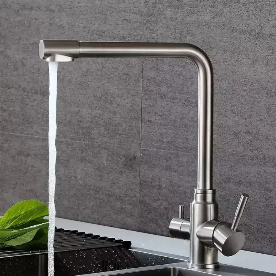 Kitchen Faucet with 3 Stainless Steel Silver CF016 Kitchen Faucets Default Title Alessandro Design