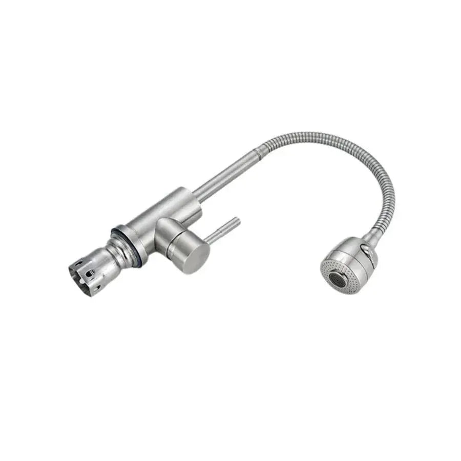 Kitchen Faucet Flexible Faucet 2 Jets Satin Stainless Ceramic Cartridge Connections Included CF031 Kitchen Faucets Default Title Alessandro Design