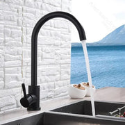 Single-lever Kitchen Faucet Pivoting Spout Ceramic Cartridge Stainless Steel Black Satin Connections Fixing Kit Included HS001 Kitchen Faucets Default Title Alessandro Design