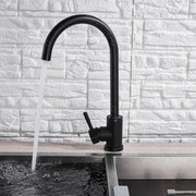 Single-lever Kitchen Faucet Pivoting Spout Ceramic Cartridge Stainless Steel Black Satin Connections Fixing Kit Included HS001 Kitchen Faucets Default Title Alessandro Design