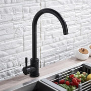 Single-lever Kitchen Faucet Pivoting Spout Ceramic Cartridge Stainless Steel Black Satin Connections Fixing Kit Included HS001 Kitchen Faucets Default Title Alessandro Design