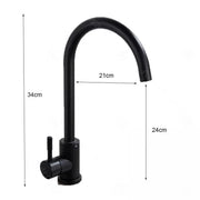Single-lever Kitchen Faucet Pivoting Spout Ceramic Cartridge Stainless Steel Black Satin Connections Fixing Kit Included HS001 Kitchen Faucets Default Title Alessandro Design