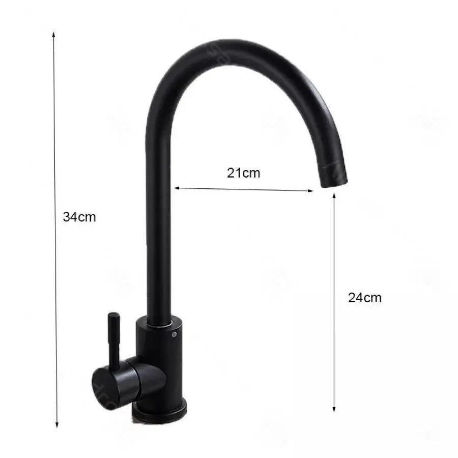 Single-lever Kitchen Faucet Pivoting Spout Ceramic Cartridge Stainless Steel Black Satin Connections Fixing Kit Included HS001 Kitchen Faucets Default Title Alessandro Design