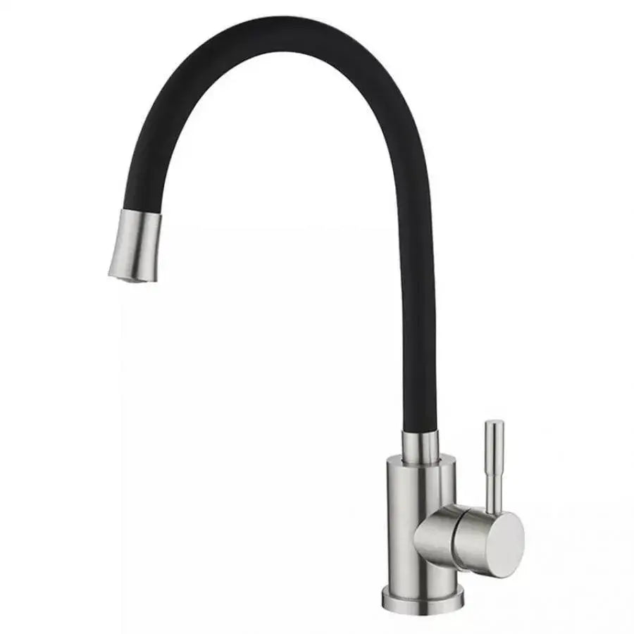 Kitchen Faucet with Flexible Spout, SUS304 Stainless Steel, Satin, CF025B Kitchen Faucets Default Title Alessandro Design