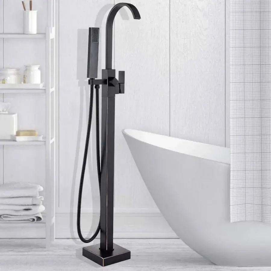 Square Frame Floor Faucet, Sanitary Brass, Black, CF2036 Faucets & Shower Columns Default Title Alessandro Design