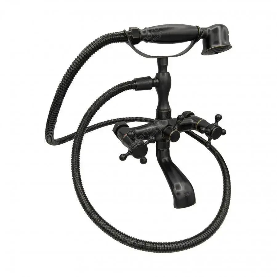 Shower Faucet with Spray and Hose, Sanitary Brass, Black, OD/2048 Faucets & Shower Columns Default Title Alessandro Design