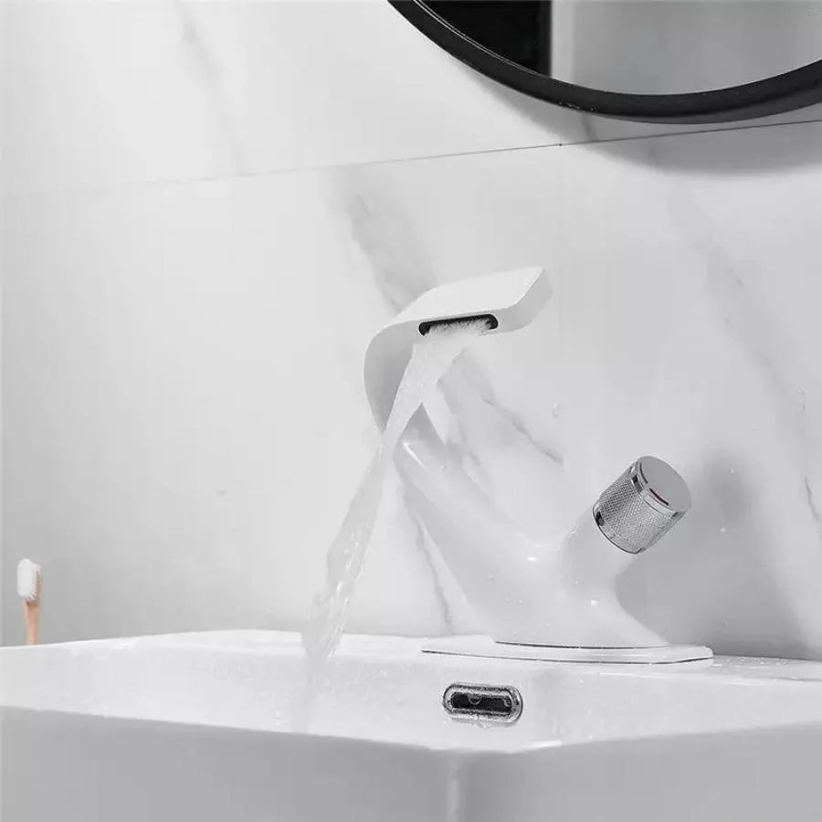 Basin Faucet, Sanitary Brass, White, OD/2058 Bathroom Faucets Default Title Alessandro Design