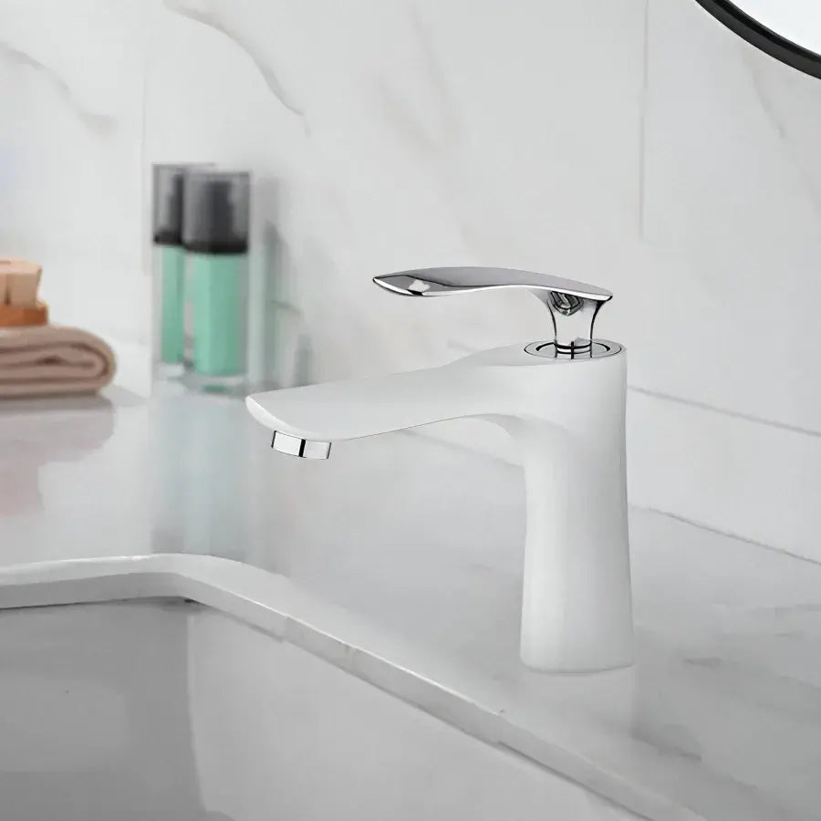 Basin Faucet, Sanitary Brass, White, OD/2069 Bathroom Faucets Default Title Alessandro Design