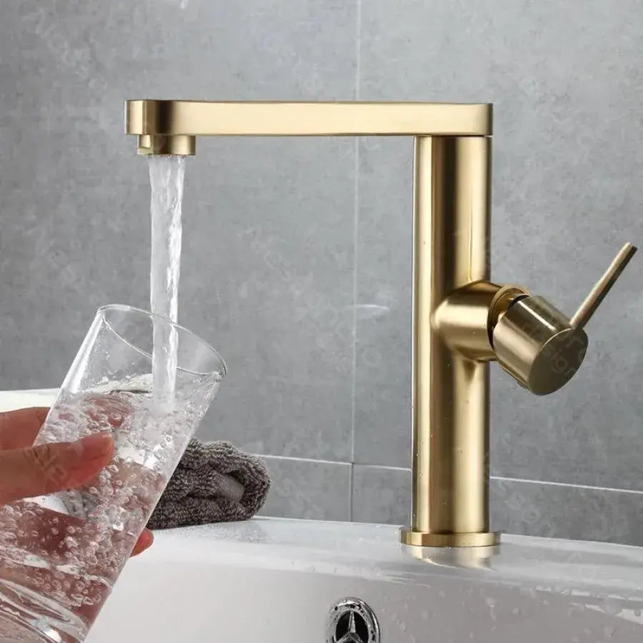 Basin Faucet, Sanitary Brass, Gold, 9107D Bathroom Faucets Default Title Alessandro Design