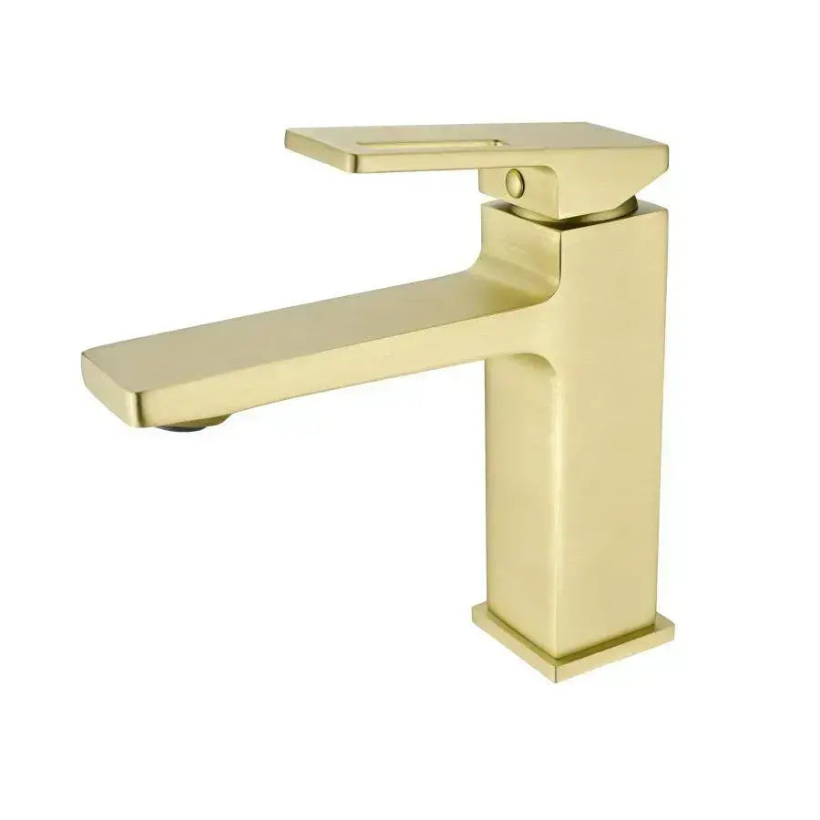 Single-lever Basin Faucet Ceramic Cartridge Sanitary Brass Golden Satin Connections and Fixing Kit Included 9807D Bathroom Faucets Default Title Alessandro Design