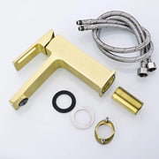 Single-lever Basin Faucet Ceramic Cartridge Sanitary Brass Golden Satin Connections and Fixing Kit Included 9807D Bathroom Faucets Default Title Alessandro Design