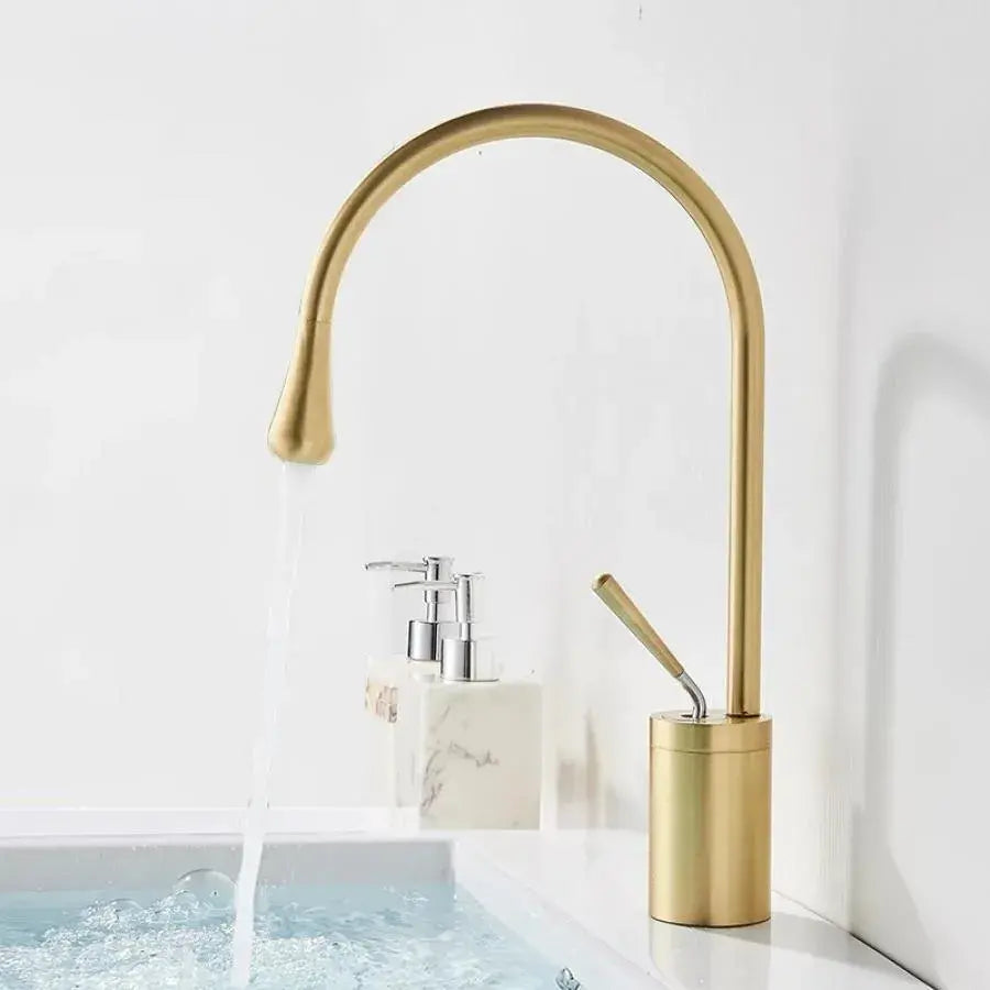 Basin Faucet, Sanitary Brass, Gold, WZY/325/B Bathroom Faucets Default Title Alessandro Design