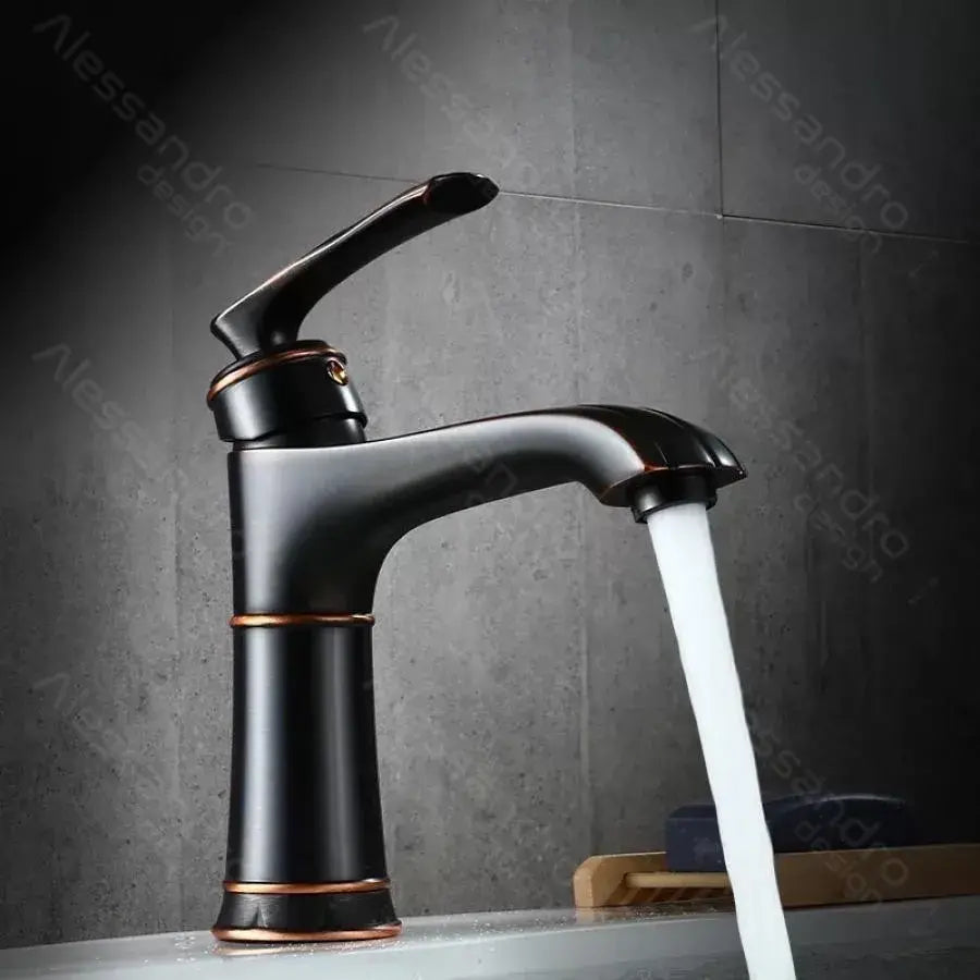 Sink Faucet, Metal, Black, OD01/B Bathroom Faucets Default Title Alessandro Design