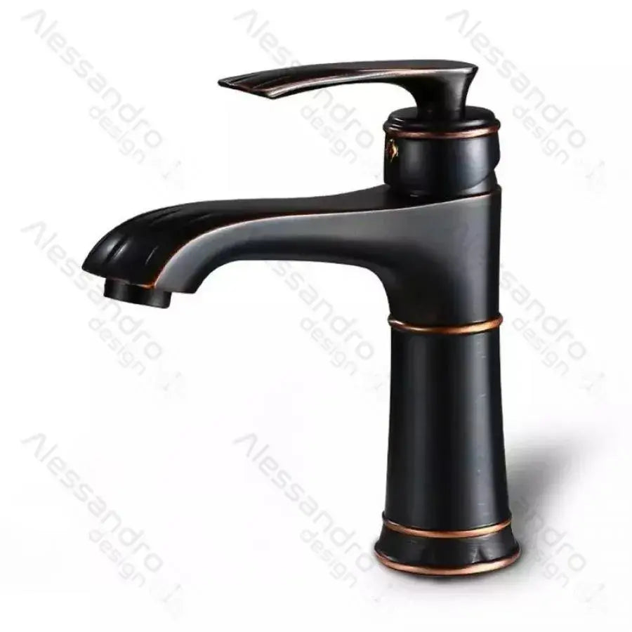 Sink Faucet, Metal, Black, OD01/B Bathroom Faucets Default Title Alessandro Design
