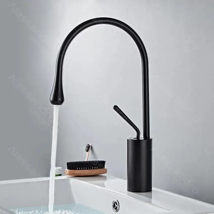 Basin Faucet, Sanitary Brass, Black, WZY/327/B Bathroom Faucets Default Title Alessandro Design