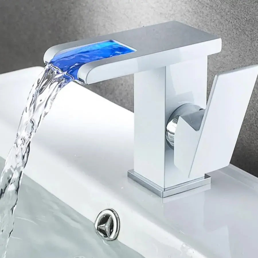 Basin faucet, White, RGB light, Color change depending on water temperature, OD3011 Bathroom faucets Default Title Alessandro Design