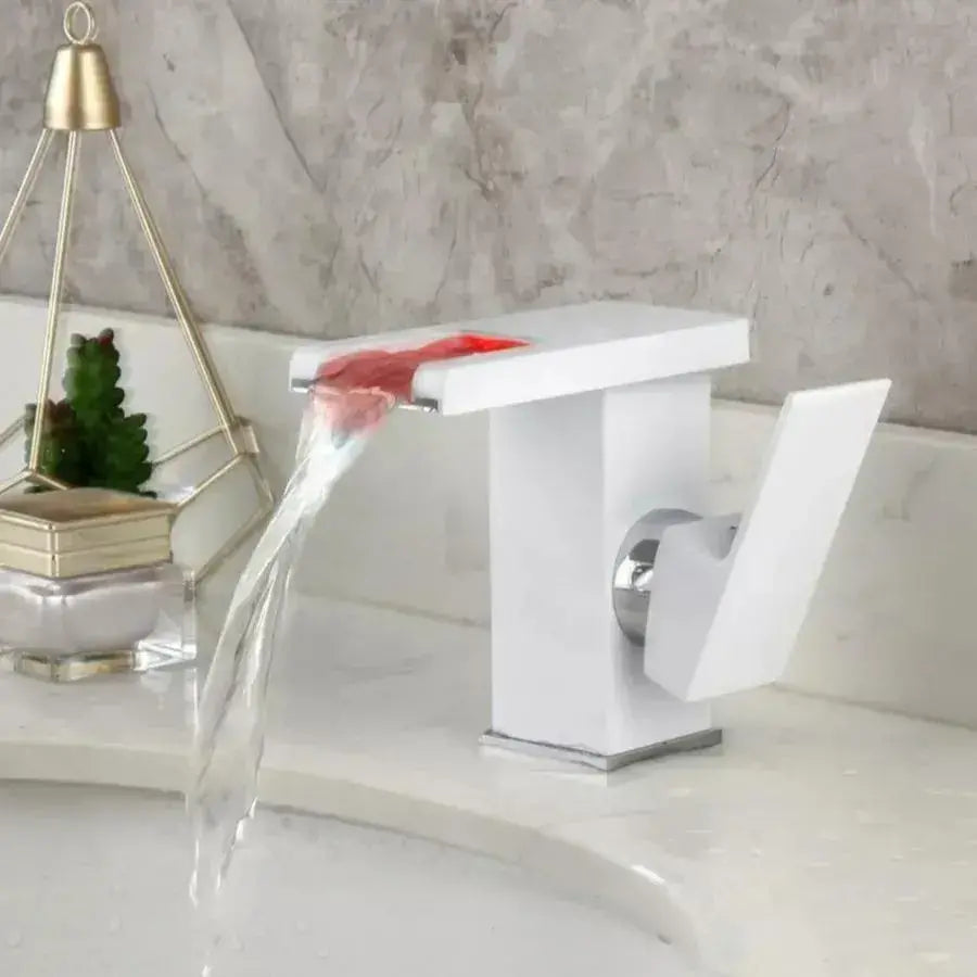 Basin faucet, White, RGB light, Color change depending on water temperature, OD3011 Bathroom faucets Default Title Alessandro Design