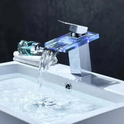 Basin Faucet, Alloy and Glass, Chrome, RGB Light, Color Change Depending on Water Temperature, OD3008 Bathroom Faucets Default Title Alessandro Design