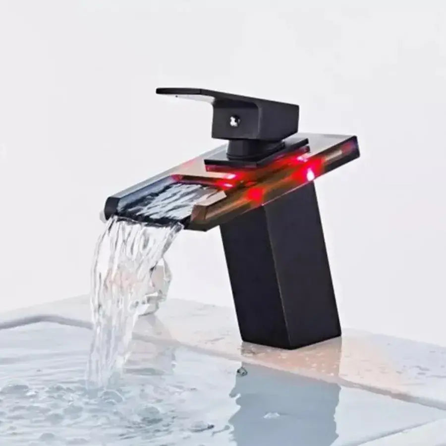 Basin Faucet, Alloy and Glass, Black, OD3007 Bathroom Faucets Default Title Alessandro Design