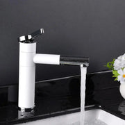 Washbasin faucet with pull-out shower, sanitary brass, white, WZX/2021 Bathroom faucets Default Title Alessandro Design