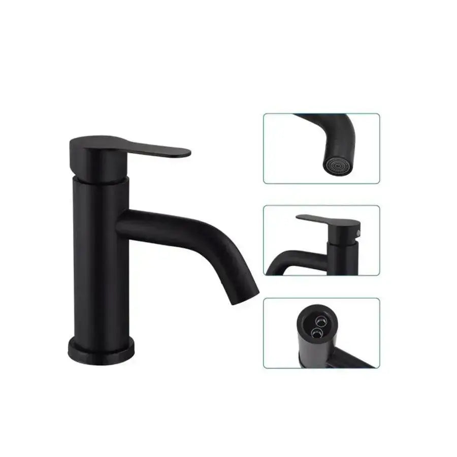 Sink Faucet, SUS304 Stainless Steel, Black, HS/LY007 Bathroom Faucets Default Title Alessandro Design