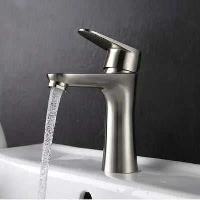 Washbasin faucet, Brushed stainless steel, Fittings, Fixing kit, MP005