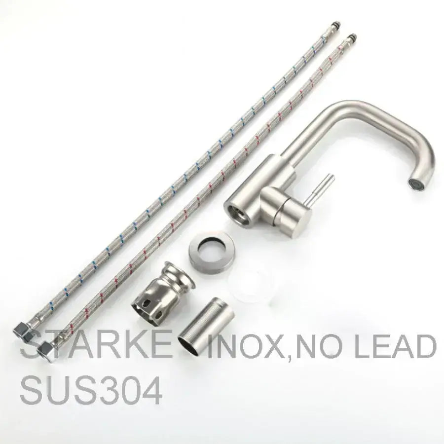 Sink Faucet, SUS304 Stainless Steel, Satin, MP007 Bathroom Faucets Default Title Alessandro Design