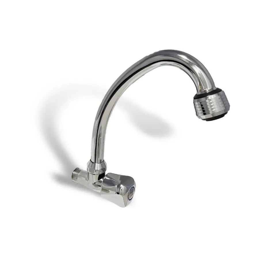 Cold Water Wall Faucet with Rotating Spout Silver Alloy Bathroom Faucets Default Title Alessandro Design