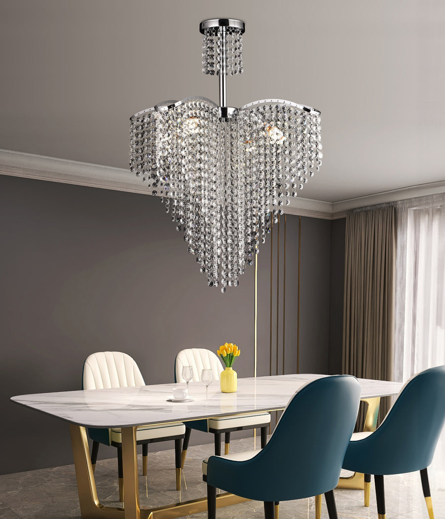 Crystal Candelabra Ander 4xE14 Diameter 45cm Chrome Crystal Candelabra Default Title Alessandro Design