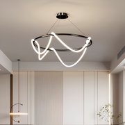 LED Chandelier DIVINO Black 91W with Flexible Silicone Tube, Diameter 60cm - Adjustable Light 3000K/4000K/6000K Modern Chandeliers Default Title Alessandro Design