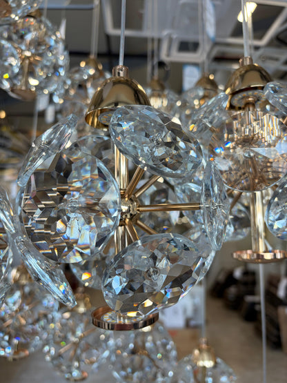 Crystal LED KILKENNY Culmino Chandelier, 144W, Neutral Light, Diameter 60cm, Gold Modern Chandeliers Default Title Alessandro Design