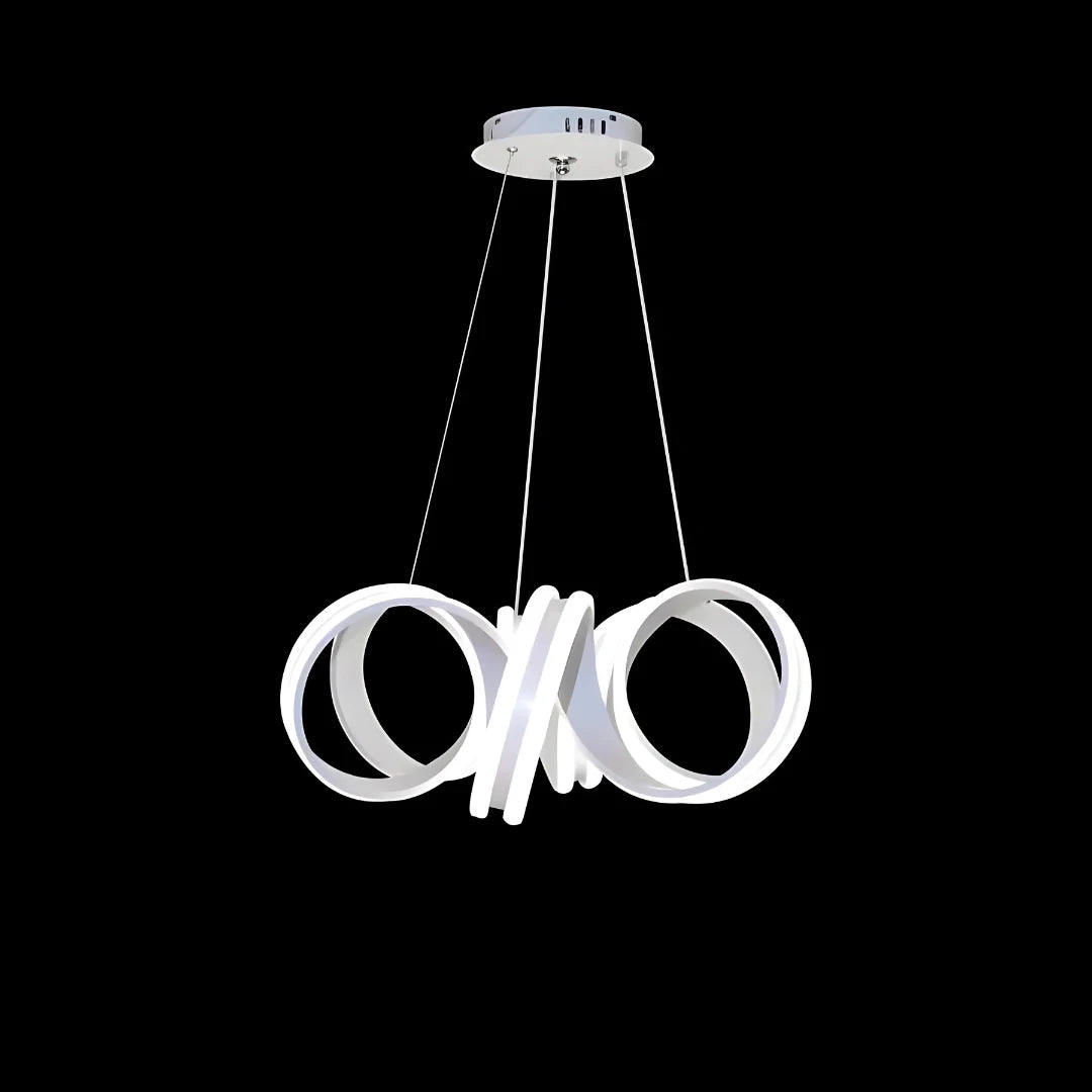 Suspended LED chandelier with remote control INFINITY TWIST 180W, Wavy, Cold/Warm/Neutral light, Dimmable, White, Height Adjustable Modern Chandeliers Default Title Alessandro Design