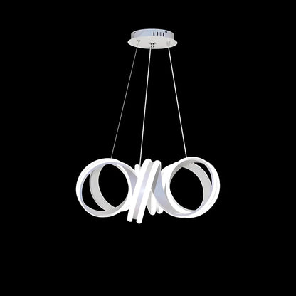 Suspended LED chandelier with remote control INFINITY TWIST 180W, Wavy, Cold/Warm/Neutral light, Dimmable, White, Height Adjustable Modern Chandeliers Default Title Alessandro Design
