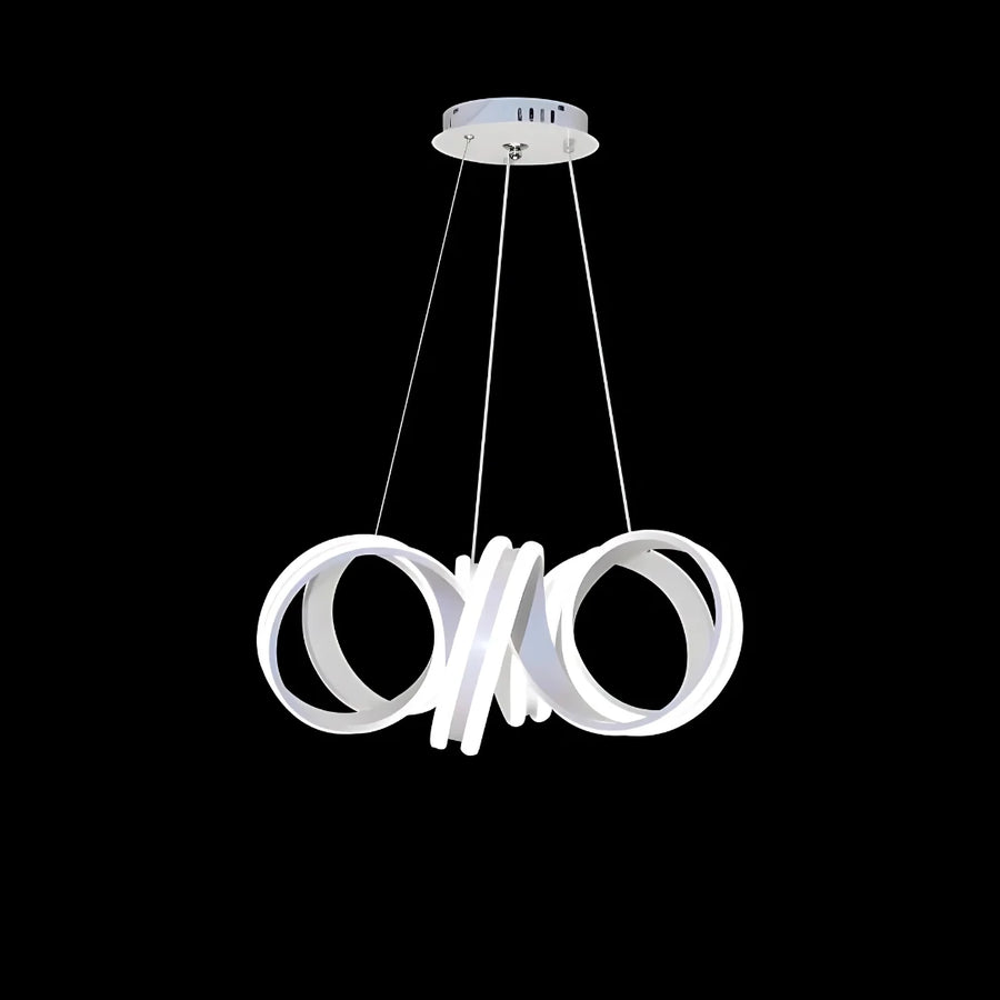 Suspended LED chandelier with remote control INFINITY TWIST 180W, Wavy, Cold/Warm/Neutral light, Dimmable, White, Height Adjustable Modern Chandeliers Default Title Alessandro Design